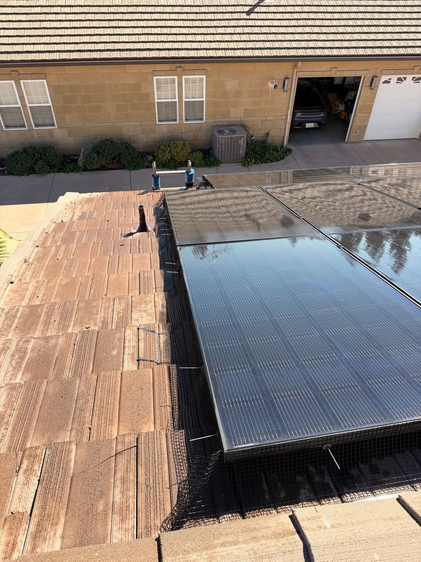 Solar array showing protection